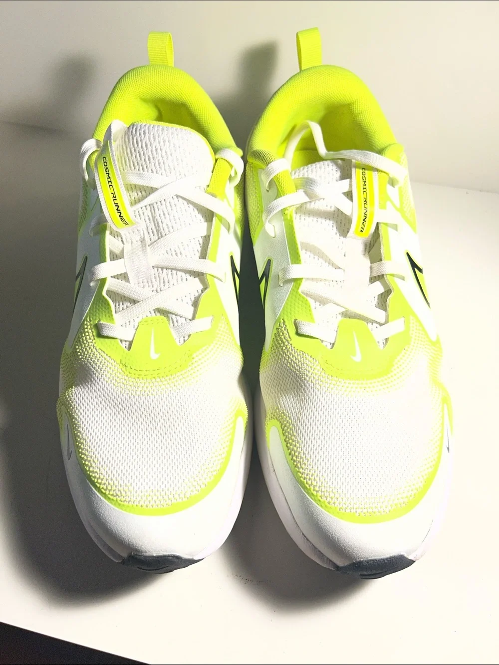 Nike Big Boys Neon Yellow and White Running Trainers